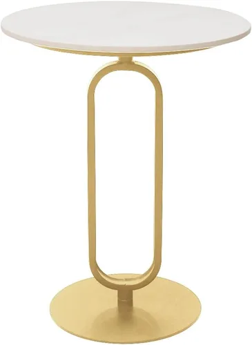 Vista 9 de Mesa auxiliar con parte superior de mármol, mesa redonda de metal para sofá, mesa auxiliar moderna, bandeja de café, escritorio auxiliar para sofá