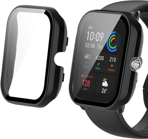 Vista 13 de Lamshaw Funda compatible con Amazfit GTS 4 Mini, carcasa protectora de policarbonato duro con protector de pantalla de vidrio templado compatible