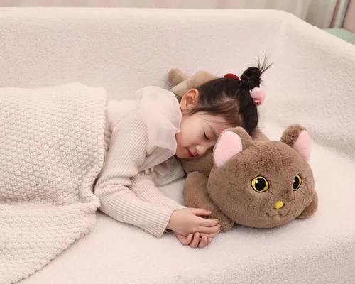 Vista 6 de YESGIRL Animales de peluche con peso de gato de 26.4 pulgadas, 5 libras, animal de peluche grande con peso, linda almohada de juguete de peluche