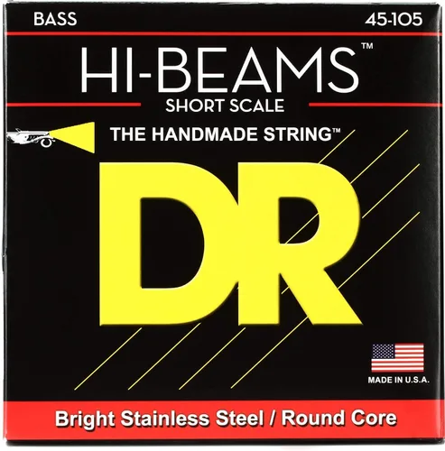 Vista 19 de DR Strings - Hi-Beams - Juego de cuerdas para bajo de 4 cuerdas - Mediano 45-105 - Núcleo redondo de acero inoxidable - Accesorios para bajo (MR-45)