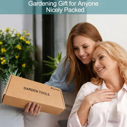 Vista 4 de Kynup Herramientas de jardín, 7 piezas de regalo de jardinería para mujeres y hombres, juego de herramientas de mano de jardinería, suministros