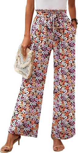 Vista 84 de Heymoments Wide Leg Pant for Women High Waist Trouser A01-negro