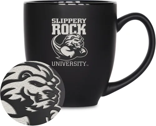 Vista 385 de Rico Industries - Taza de cerámica mate negra con grabado láser estándar de 15oz para NCAA (escuelas T & U) - Para bebidas calientes o frías