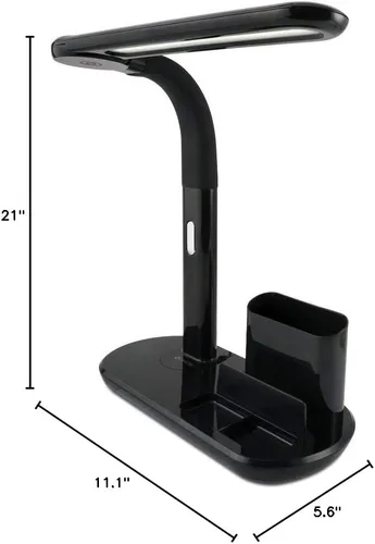 Vista 10 de OttLite Lámpara LED giratoria de banqueros con puerto de carga USB LED de luz natural 3 ajustes de brillo Cuello flexible de 12.4 a 21