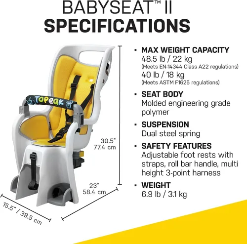 Vista 8 de Topeak BabySeat II with MTX Rack for Disc Brake Bikes (29" Wheel Compatible)