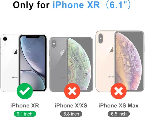 Vista 2 de Antsturdy Funda compatible con iPhone XR tipo cartera para mujer, bloqueo RFID, de piel sintética, funda cruzada para teléfono, con cremallera