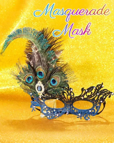 Vista 4 de Máscara de mascarada de strass Campsis, máscara de bola de mascarada verde, máscaras de fiesta con plumas para mujeres