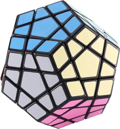 Vista 3 de Dreampark Cubo de velocidad Megaminx 3x3, juguete de rompecabezas, negro 12 Sided Magic Cube Dodecahedron Brain Teasers Black - Birthday Christmas