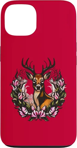 Vista 6 de Arkansas Deer with Antlers and Apple Blossom Tattoo Art Case for iPhone 17