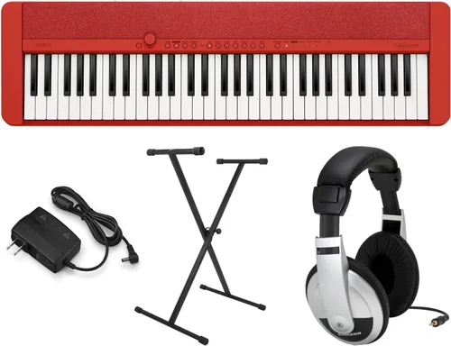 Vista 10 de Casio CT-S1 - Paquete educativo con soporte y software de instrucción eMedia, adaptador de CA y auriculares, color negro