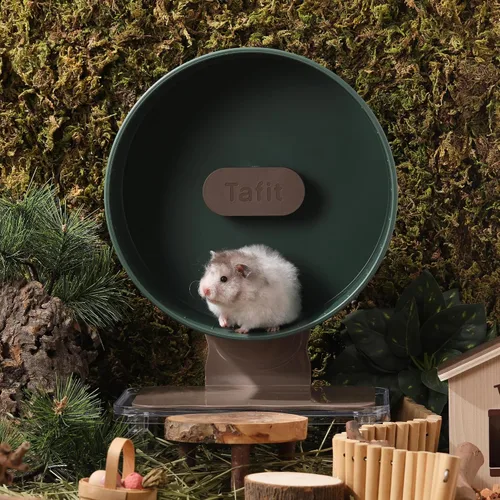 Vista 7 de Rueda de ejercicio para hámster súper silenciosa de Tafit – 8.66 pulgadas Verde aguacate