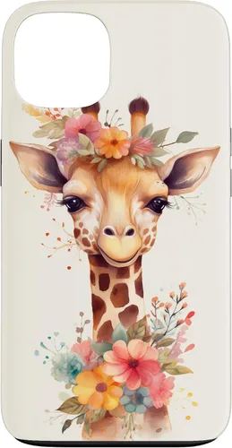 Vista 7 de Cute Giraffe with Flowers Giraffe Floral Case for iPhone 17