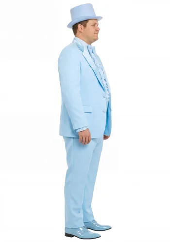 Vista 4 de Disfraz Premium Harry Dunne Azul Talla Plus para Hombre de Dumb and Dumber Multicolor