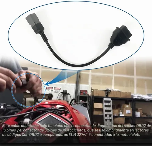 Vista 3 de Cable adaptador de diagnóstico de 6 pines a 16 pines CAN OBD2 OBDII, se adapta a CAN AM Moto ATV UTV motocicleta bicicleta