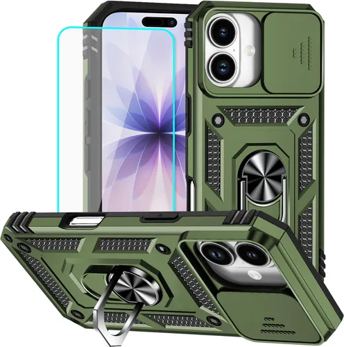 Vista 12 de HNHYGETE Funda para iPhone 12 Pro Max con protector de pantalla: [grado militar de 20 pies probada en caídas] Funda protectora para cámara Negro