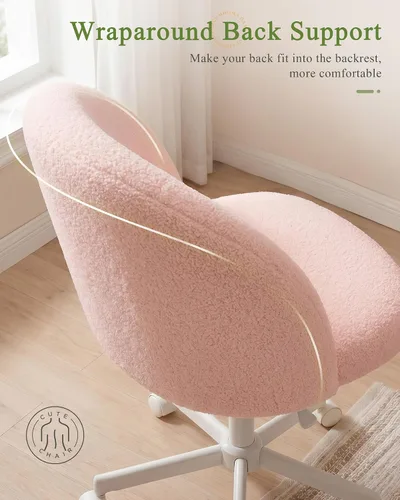 Vista 6 de GTPOFFICE Silla de tocador con respaldo, silla de oficina alta ajustable, taburetes de bar giratorios altos, silla de escritorio mullida y bonita