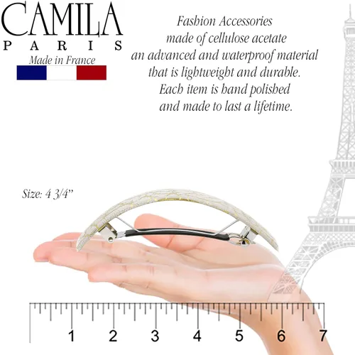 Vista 4 de Camila Paris CP2553 - Pinza de pasador de pelo francés para niñas, para cabello largo y rizado, grueso, rizado, ondulado, agarre fuerte, pinzas