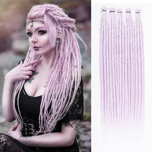 Vista 18 de Leeven Extensiones de Rastas Sintéticas de Doble Punta de 24 Pulgadas 30 Hebras Rastas Boho 613 Rubio 3 Estilos Mixtas Onduladas Rizadas DE Rastas