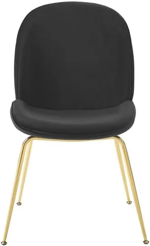 Vista 4 de Modway EEI-3548-BLK - Silla de comedor de terciopelo de alto rendimiento, patas de acero inoxidable, color negro