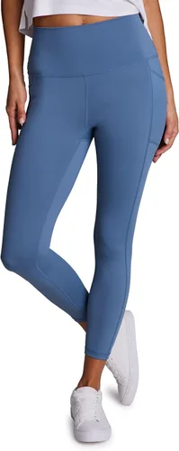 Vista 21 de RBX Leggings activos de cintura alta a prueba de sentadillas hasta el tobillo para mujer, leggings de yoga 7/8 con bolsillos 7/8 rojo polvoriento
