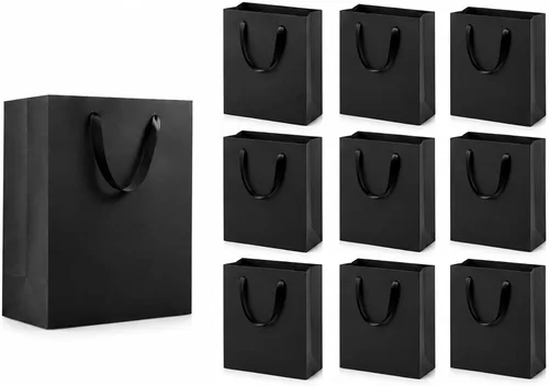 Vista 9 de Paquete de 4 bolsas de regalo negras extra grandes, bolsas de regalo grandes con papel de seda, 16 x 6 x 12 pulgadas, bolsas de regalo para pequeñas