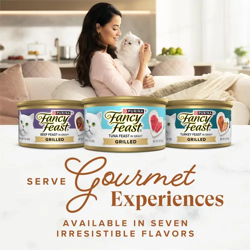 Vista 9 de Purina Fancy Feast - Comida para gatos húmeda, en salsa, enlatada y grillada