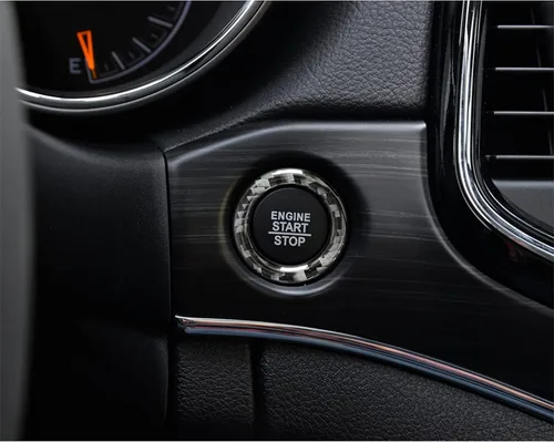 Vista 2 de SUNJIKA Compatible con cubierta de botón de arranque de motor interior de fibra de carbono para Jeep Grand Cherokee 2014, 2015, 2016, 2017, 2018