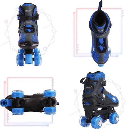 Vista 3 de Patines de ruedas Nattork para niños y niñas, patines cuádruples ajustables en 4 tallas para niños con ruedas iluminadas, genial regalo