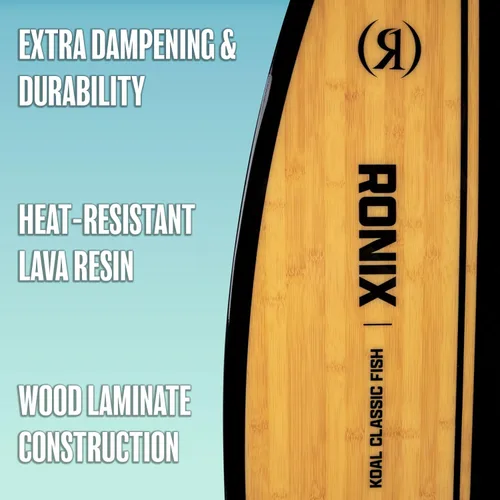 Vista 4 de Ronix Koal Classic Fish Wakesurf Board for All Levels Versatile Forgiving Surf-Style Board with Tool-Free Fin-S System & Swallowtail Best for