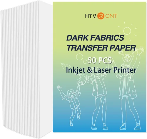 Vista 9 de HTVRONT Papel de transferencia de calor para camisetas oscuras, 25 hojas de 8.5 x 11 pulgadas, papel de transferencia para planchar para inyección