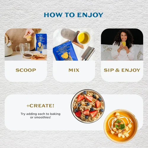 Vista 6 de Earth Echo Paquete revitalizante y Nightcap – Colágeno hidrolizado con vitamina C y ácido hialurónico para piel radiante – Leche dorada orgánica
