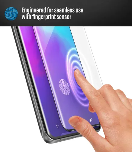 Vista 4 de magglass Protector de pantalla de vidrio templado para Samsung Galaxy S20 Plus con sensor de huellas dactilares en pantalla, anti burbujas