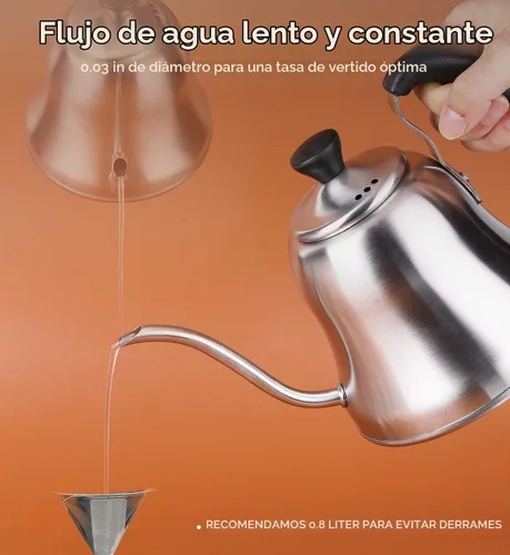 Vista 3 de Hervidor de café para estufa, hervidor de cuello de cisne premium, tetera para verter café y té, tetera de estufa, calentador de agua caliente