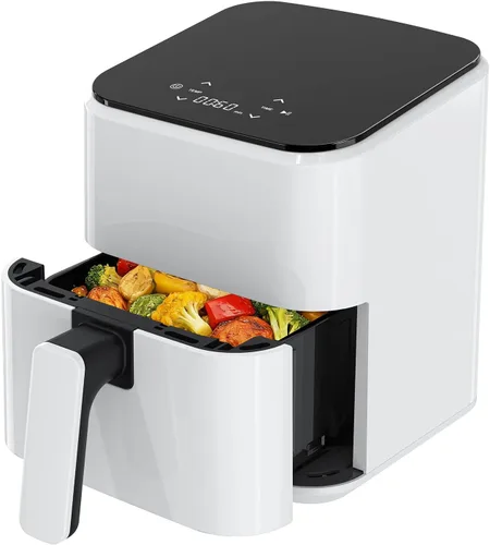 Vista 8 de NEWBULIG Freidora de aire, freidora digital compacta de 3 cuartos de galón con placa antiadherente y cesta apta para lavavajillas, comidas rápidas