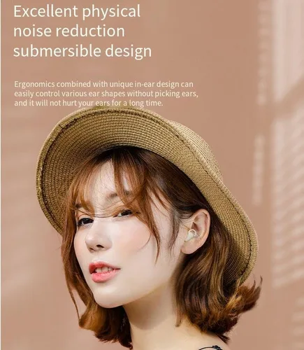 Vista 4 de Audífonos inalámbricos Bluetooth invisibles para dormir de lado, auriculares invisibles más pequeños, cómodos con bloqueo de ruido, auriculares