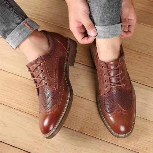 Vista 7 de Zapatos de vestir Oxford casuales con cordones para hombre