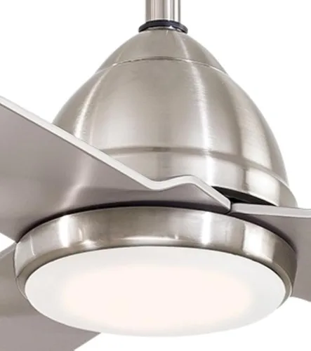 Vista 3 de Minka-aire - F753L-WHF Ventilador de techo Java led plano, blanco de 54 pulgadas, para exterior, padre (níquel cepillado húmedo), F753L-BNW