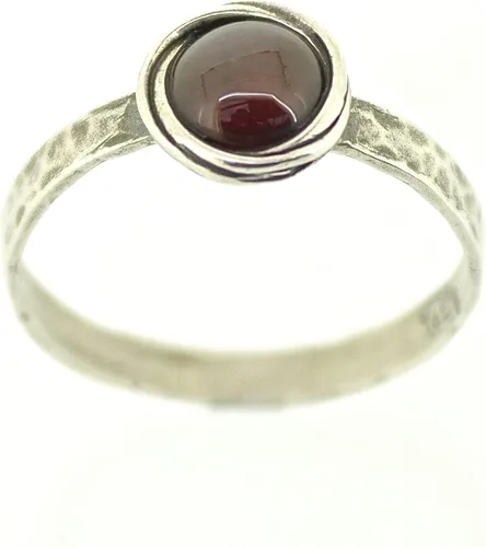 Vista 27 de Anillo de plata de ley con piedras preciosas para mujer, anillo apilable de piedra martillada, anillo de piedra natal