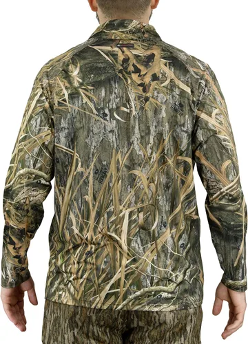 Vista 2 de Mossy Oak Camo - Camiseta de caza para hombre, ligera, con cremallera de 14