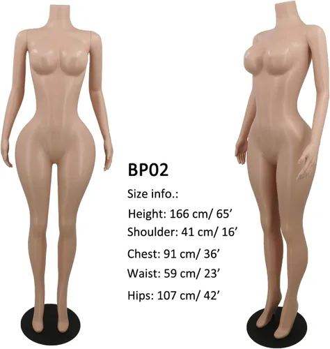 Vista 3 de Curvy BBL - Maniquí de cuerpo completo de tamaño grande con soporte ajustable de 65 pulgadas, base de metal, maniquí de vestido femenino realista