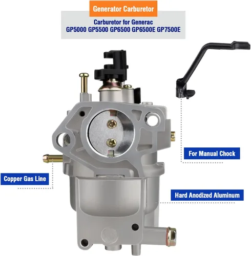 Vista 3 de HUZTL Carburador para Generac GP5000 GP5500 GP6500 0J58620157 5KW 5.5KW 6.5KW 389cc Generador 0G8442A111 Carburador con Kit de Ajuste de Filtro