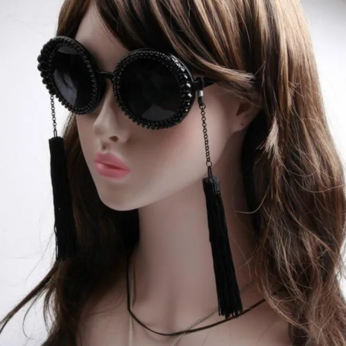 Vista 8 de Gafas de sol barrocas de moda con borlas retro para mujer