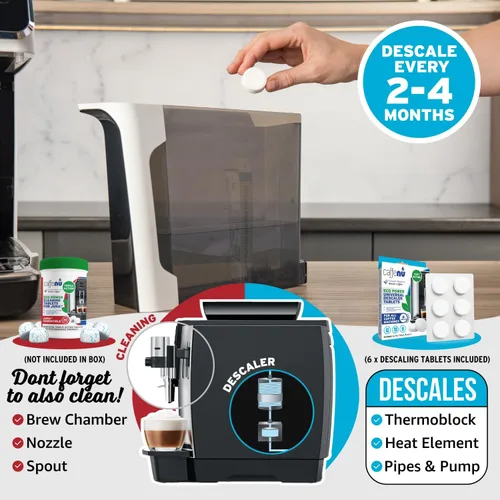 Vista 6 de Caffenu Paquete de 6 tabletas descalcificadoras para máquina de café. Compatible con Jura, Mellita, Siemens, Phillips y Saeco. Elimina la cal