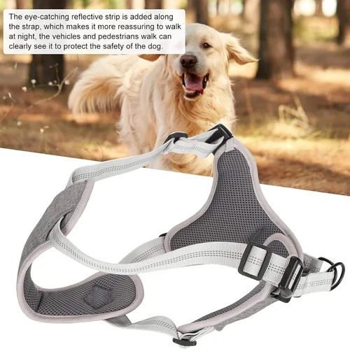 Vista 3 de No Pull Dog Harness Adjustable Reflective Vest for Medium/Large Dogs Gentle Chest & Back Support Harness Easy On - Off with Quick Lock Buckle