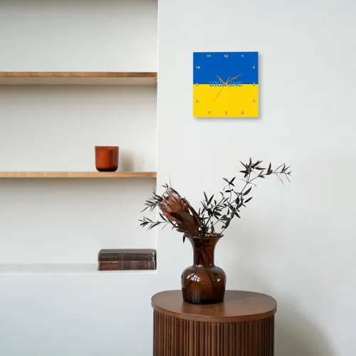 Vista 8 de 3dRose Flag of Ukraine of Blue and Yellow 10x10 Wall Clock