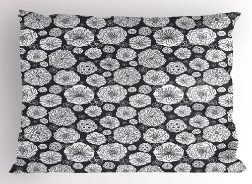Vista 20 de Ambesonne Funda de almohada con frase en escala de grises, composición de flechas y puntos, inscripción inspiradora Be Brave, funda de almohada Gris