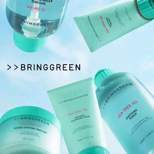Vista 4 de BRING GREEN Tea Tree Cica Trouble Espuma limpiadora Limpiador suave para exfoliación, elimina puntos negros, puntos blancos, residuos faciales