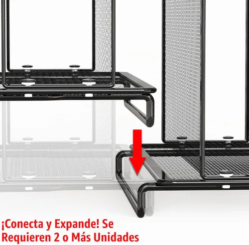 Vista 3 de Simple Houseware Organizador clasificador de archivos vertical, 5 secciones, ampliable, negro