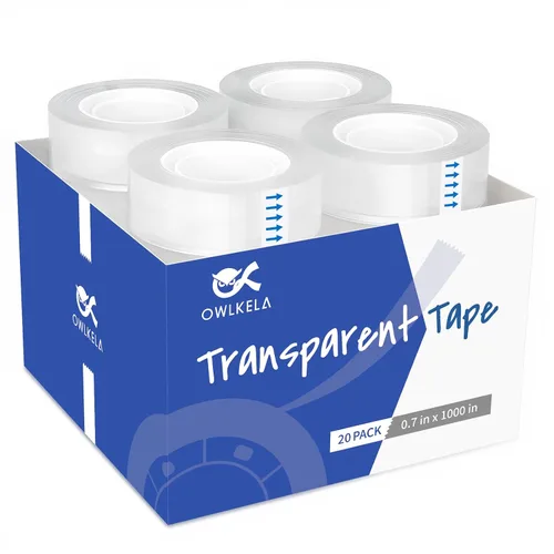 Vista 11 de OWLKELA 6 rollos de repuesto de cinta transparente, cinta transparente, cinta brillante transparente multiusos para oficina, hogar, escuela Cinta