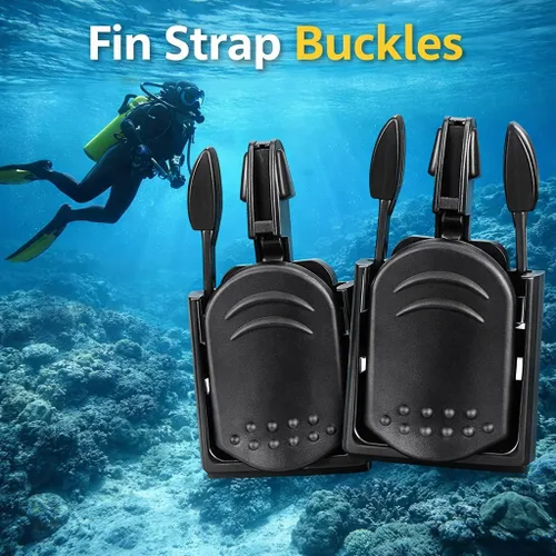 Vista 7 de Alomejor Keep Diving - Correa de repuesto para buceo, material de policarbonato, negro, liberación rápida, para esnórquel y natación, 1 par